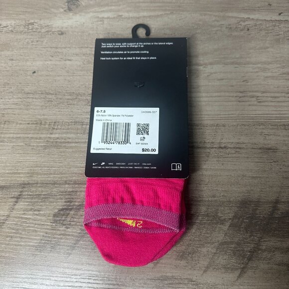 NWT Nike Women Spark Lightweight No Show Run Socks Pink Size Small (DA3589-667) - Picture 5 of 9